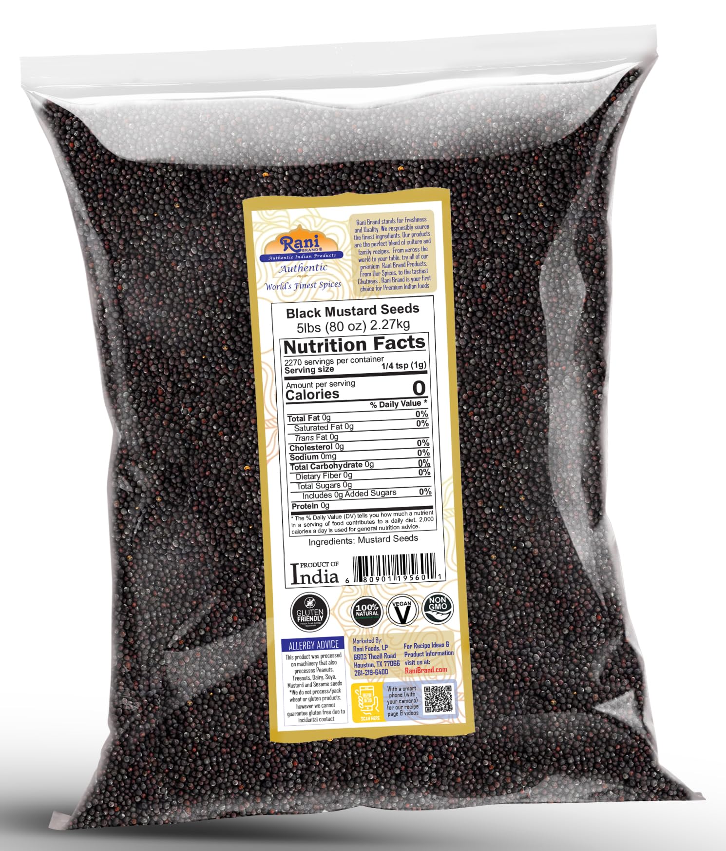 Rani Black Mustard Seeds Whole {10 Sizes Available} - Image 93