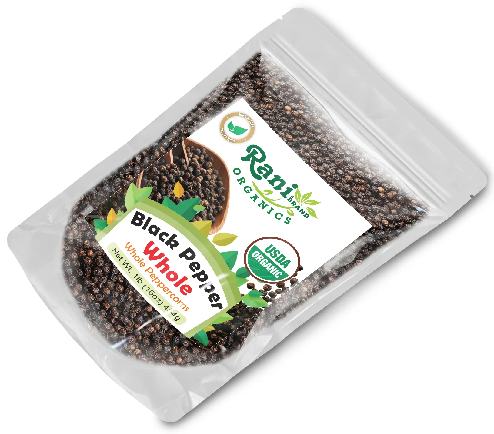 Rani Organic Black Pepper Whole (Peppercorns), Premium Indian MG-1 Grade 16oz (1lb) 454g ~ All Natural | Gluten Friendly | Non-GMO | USDA Certified Organic | Perfect Size for Grinders! - Image 5