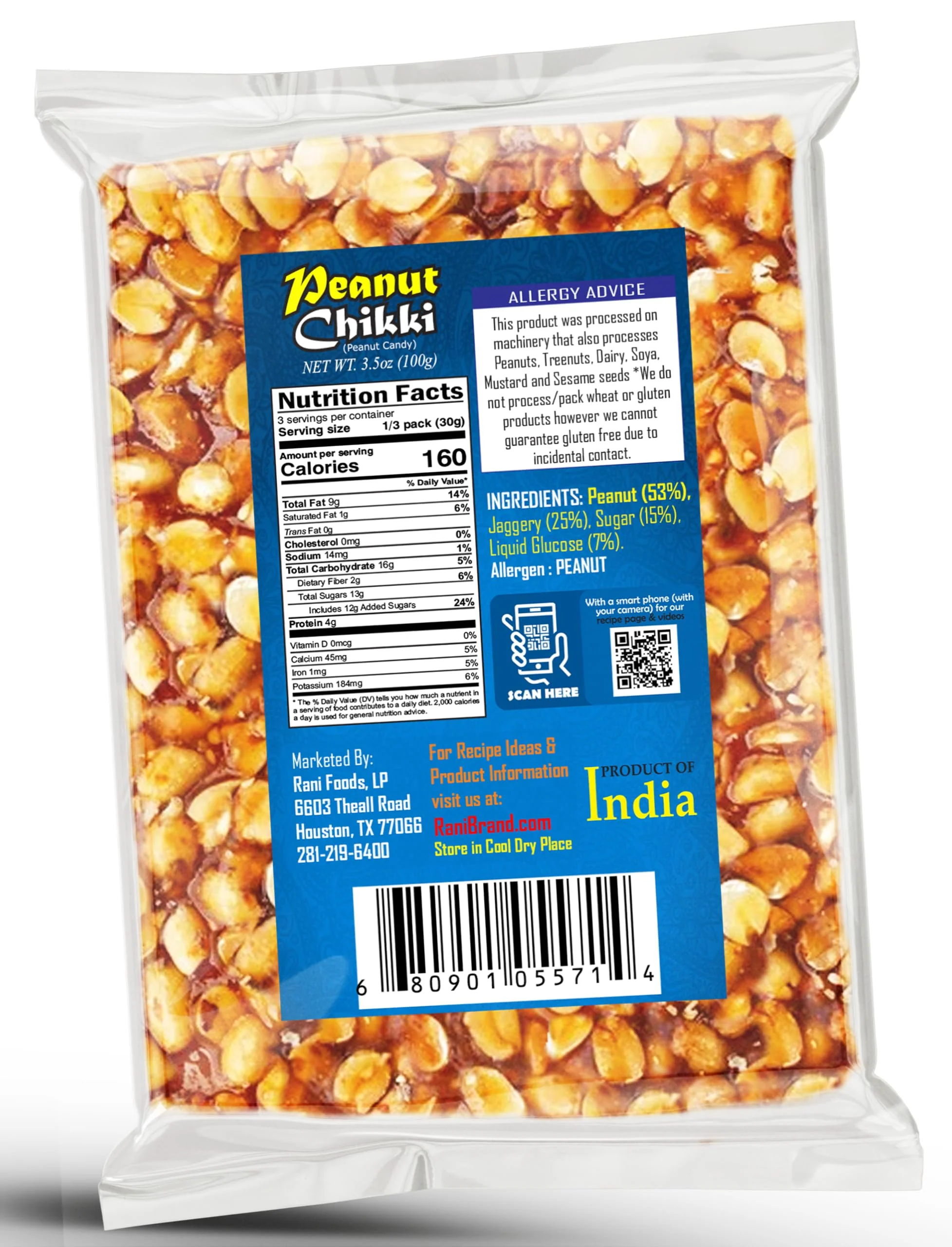 Rani Peanut Chikki (Brittle Candy) 100g (3.5oz) x Pack of 2 ~ All Natural | Vegan | Kosher | No colors | Gluten Friendly | Indian Origin - Image 9