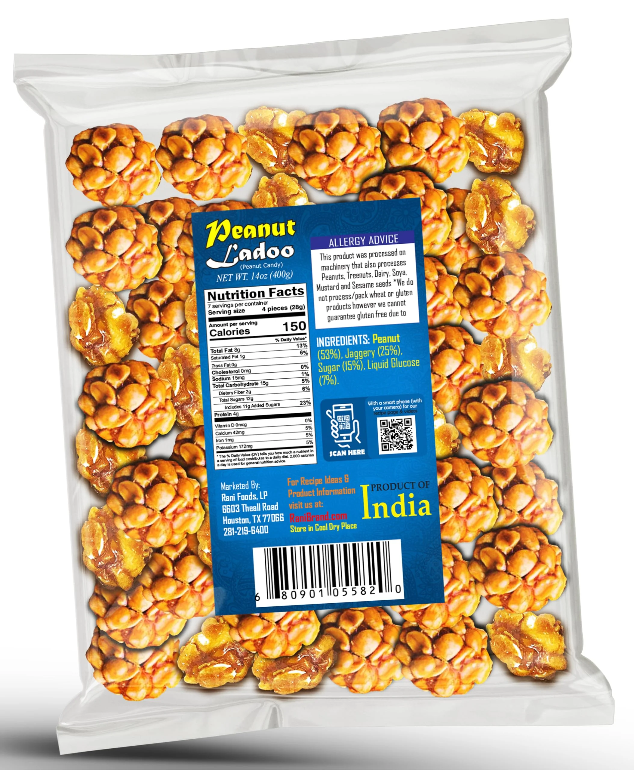 Rani Peanut Ladoo (Round Peanut Brittle Candy) 14oz (400g) ~ All Natural | Vegan | Kosher | No colors | Gluten Free Ingredients | Indian Origin - Image 8