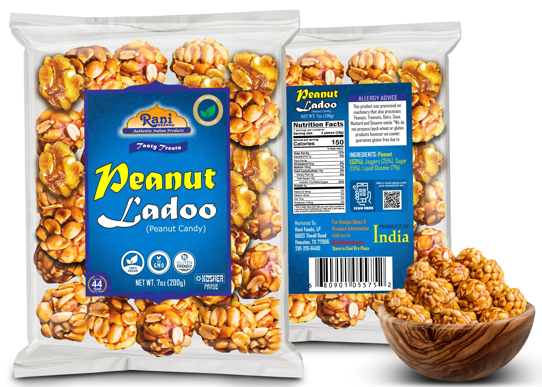 Rani Peanut Ladoo (Round Peanut Brittle Candy) 200g {2 Sizes Available} - Image 10