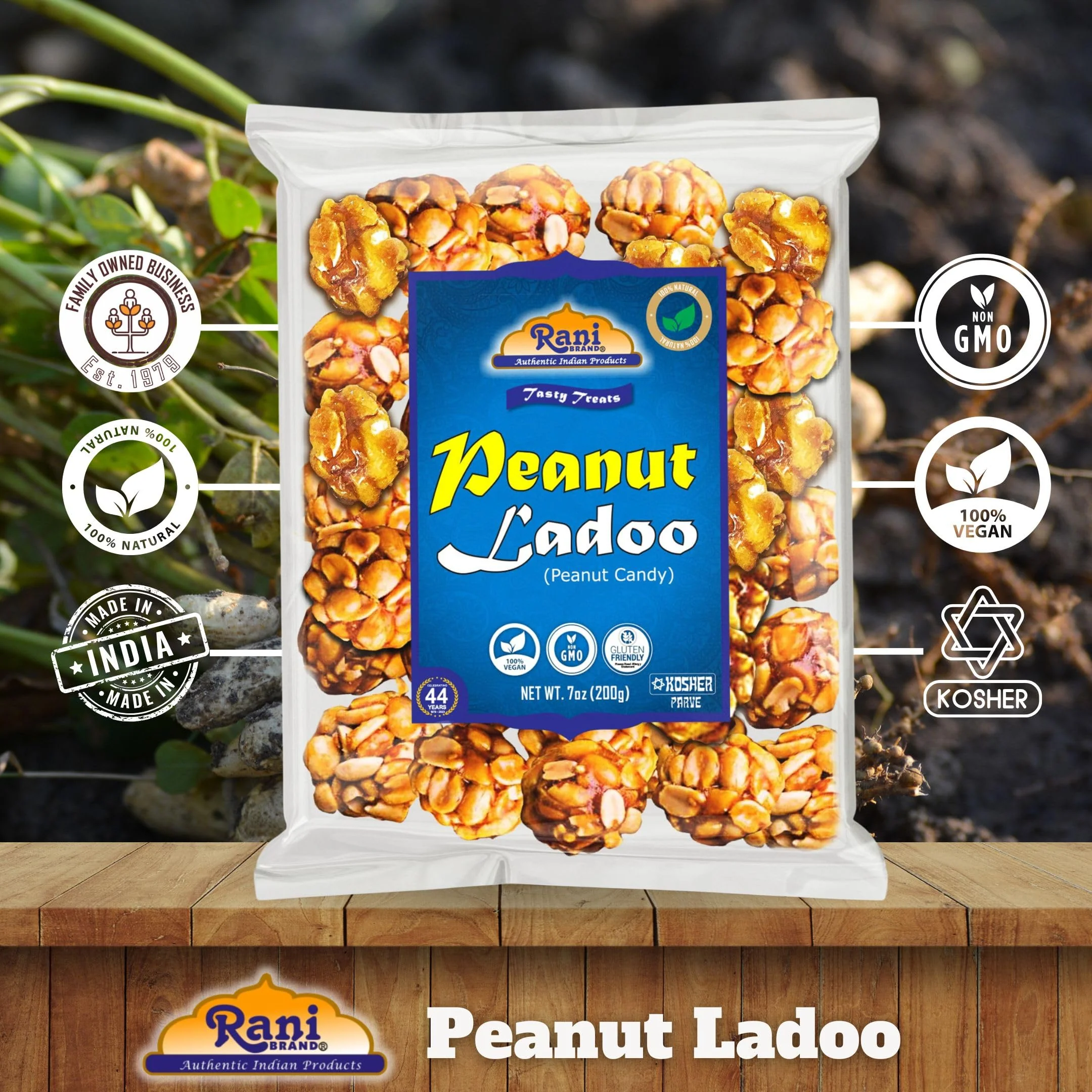 Rani Peanut Ladoo (Round Peanut Brittle Candy) 200g {2 Sizes Available} - Image 8