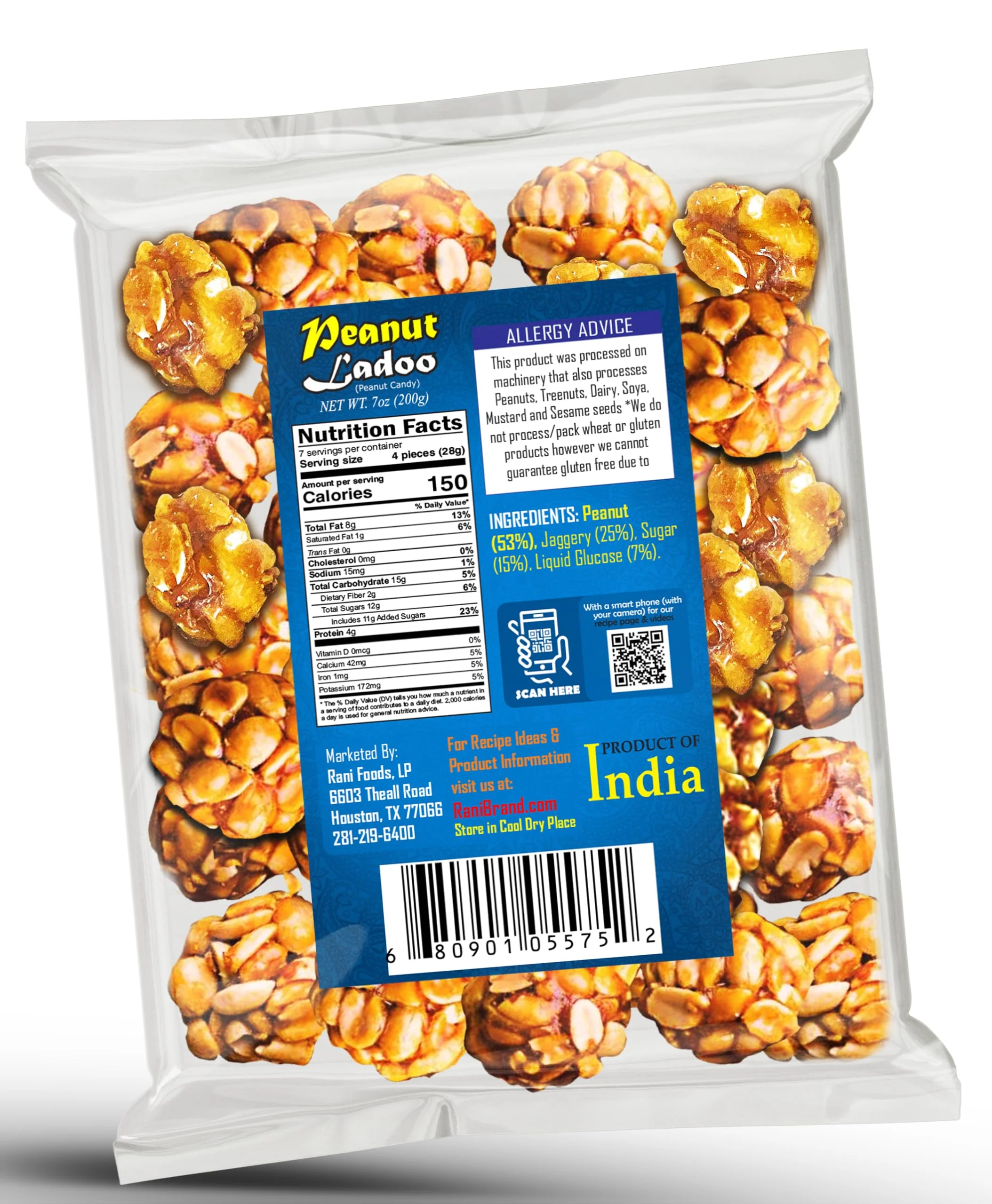 Rani Peanut Ladoo (Round Peanut Brittle Candy) 7oz (200g) x Pack of 2 ~ All Natural | Vegan | Kosher | No colors | Gluten Friendly | Indian Origin - Image 7