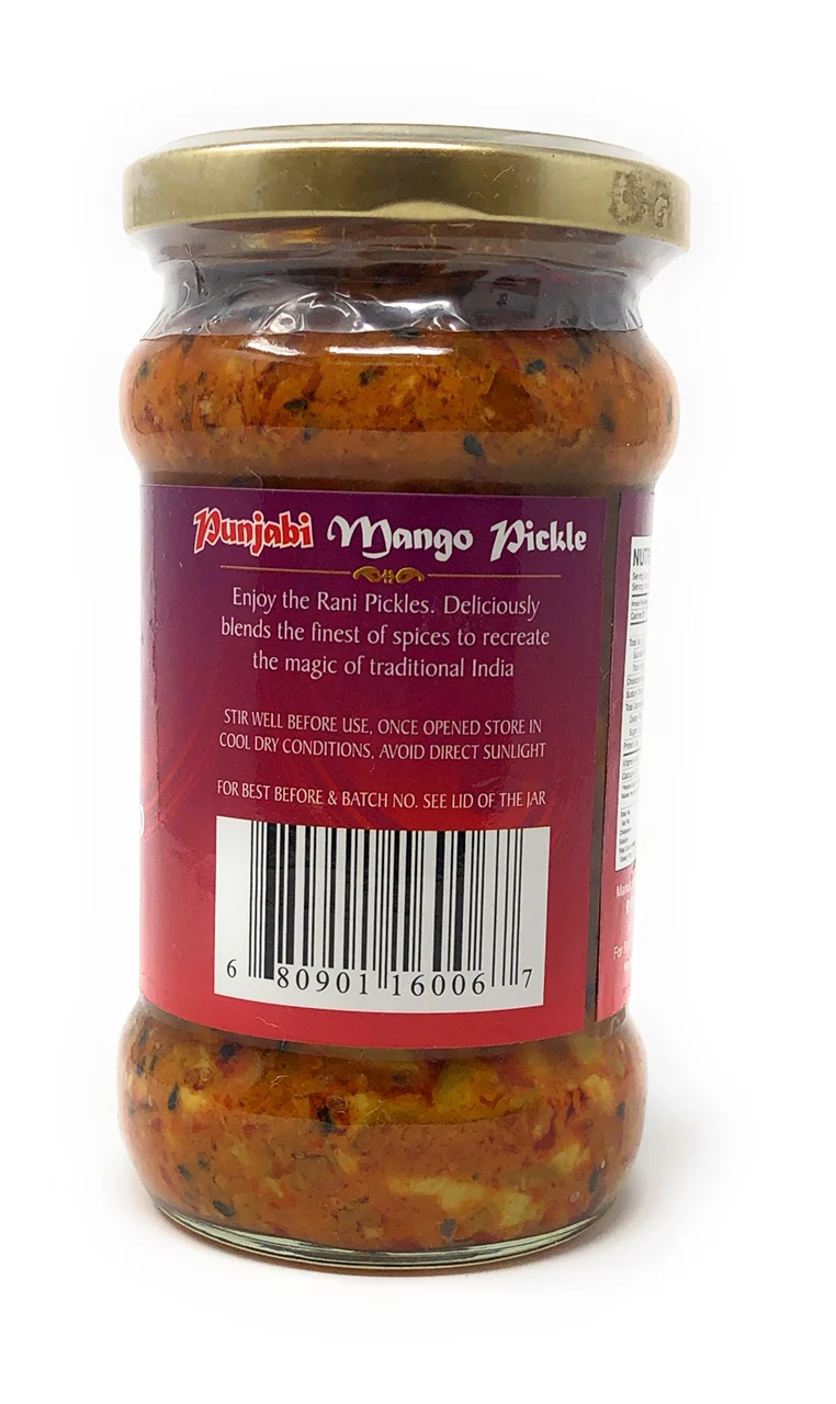 Rani Punjabi Mango Pickle Mild (Achar, Indian Relish) 10.5oz (300g) Glass Jar ~ Vegan | Gluten Free | NON-GMO | Kosher | No Colors | Popular Indian Condiment, Indian Origin - Image 3