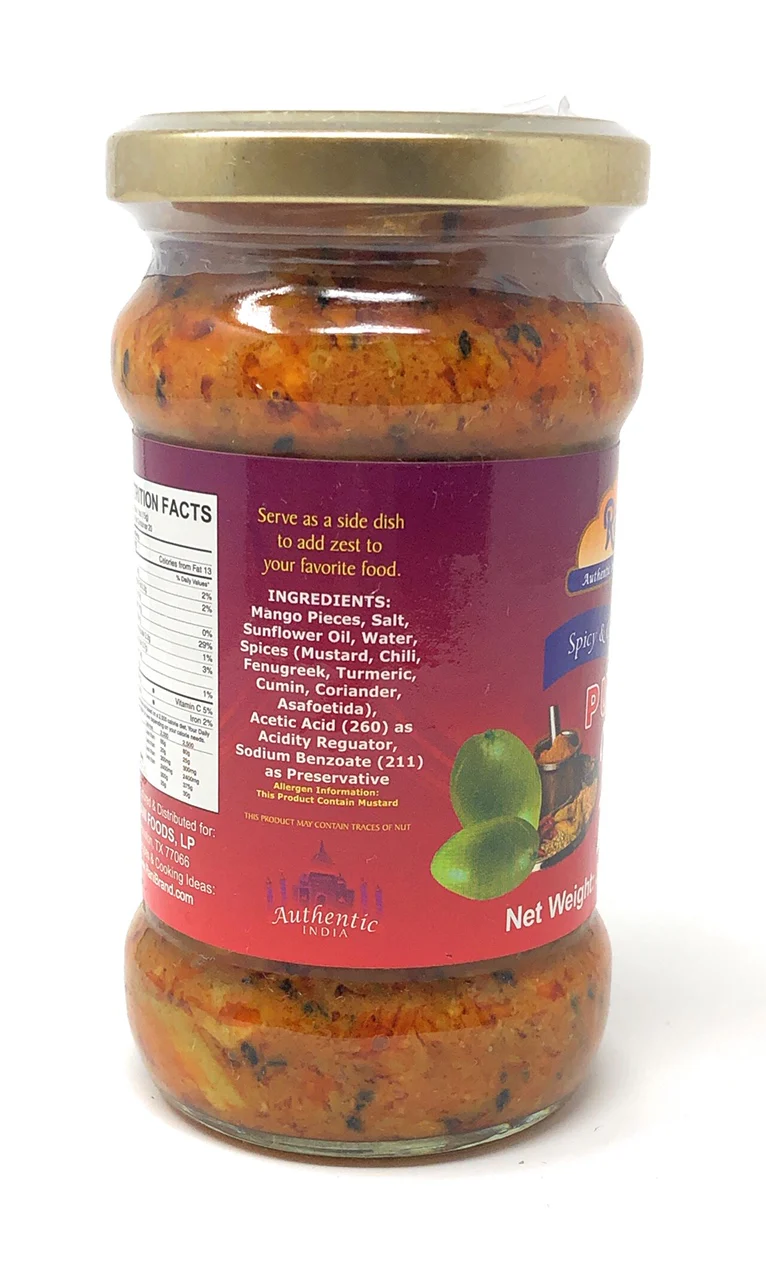 Rani Punjabi Mango Pickle Mild (Achar, Indian Relish) 10.5oz (300g) Glass Jar ~ Vegan | Gluten Free | NON-GMO | Kosher | No Colors | Popular Indian Condiment, Indian Origin - Image 4