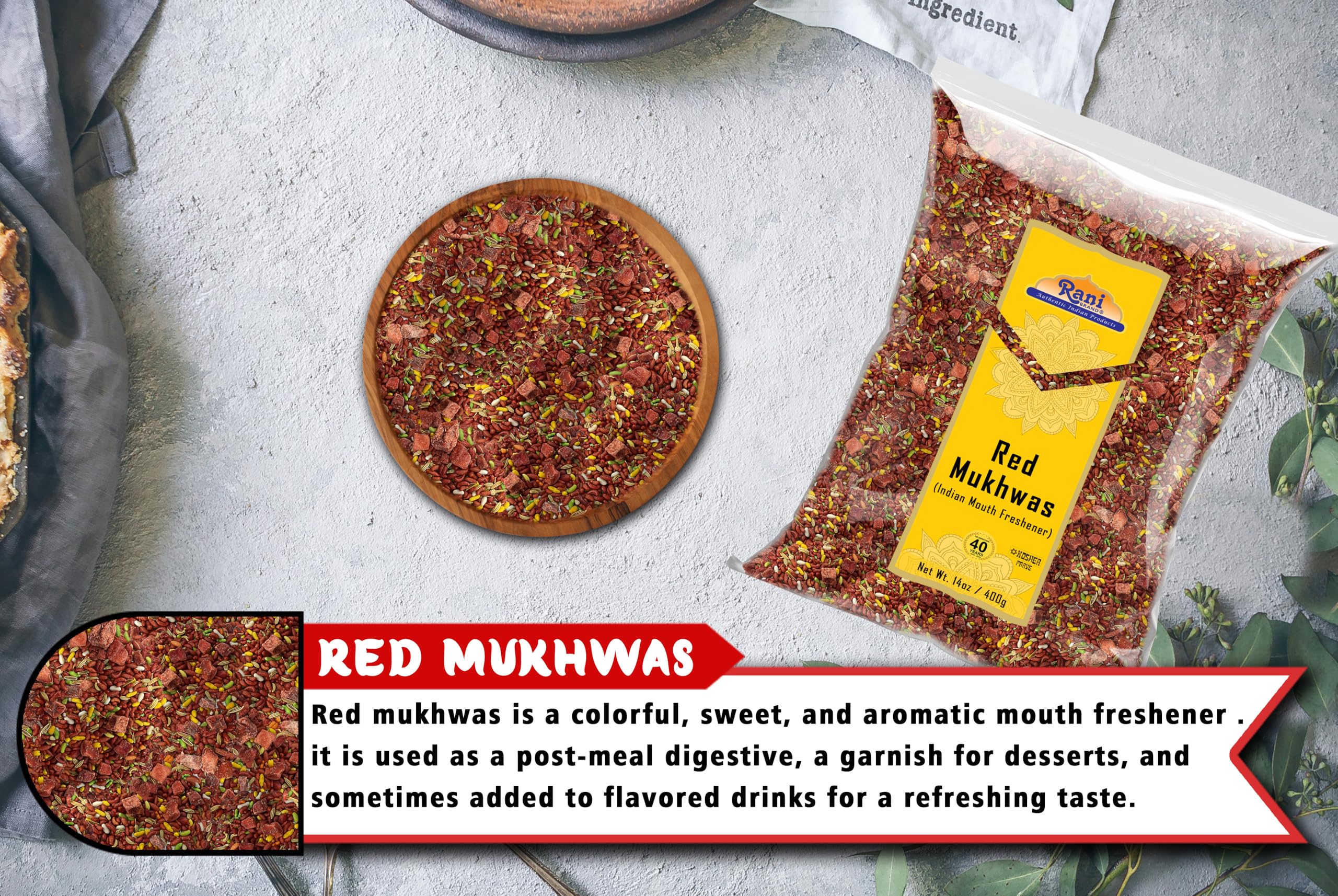 Rani Red Mukhwas (Special Digestive Treat) Indian Candy Mouth Freshener {3 Sizes Available} - Image 15