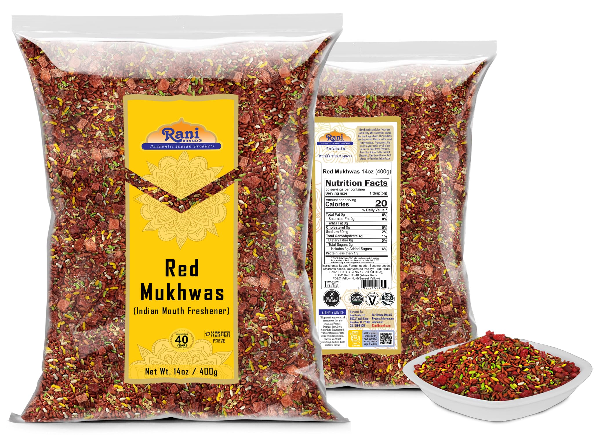 Rani Red Mukhwas (Special Digestive Treat) Indian Candy Mouth Freshener {3 Sizes Available} - Image 16