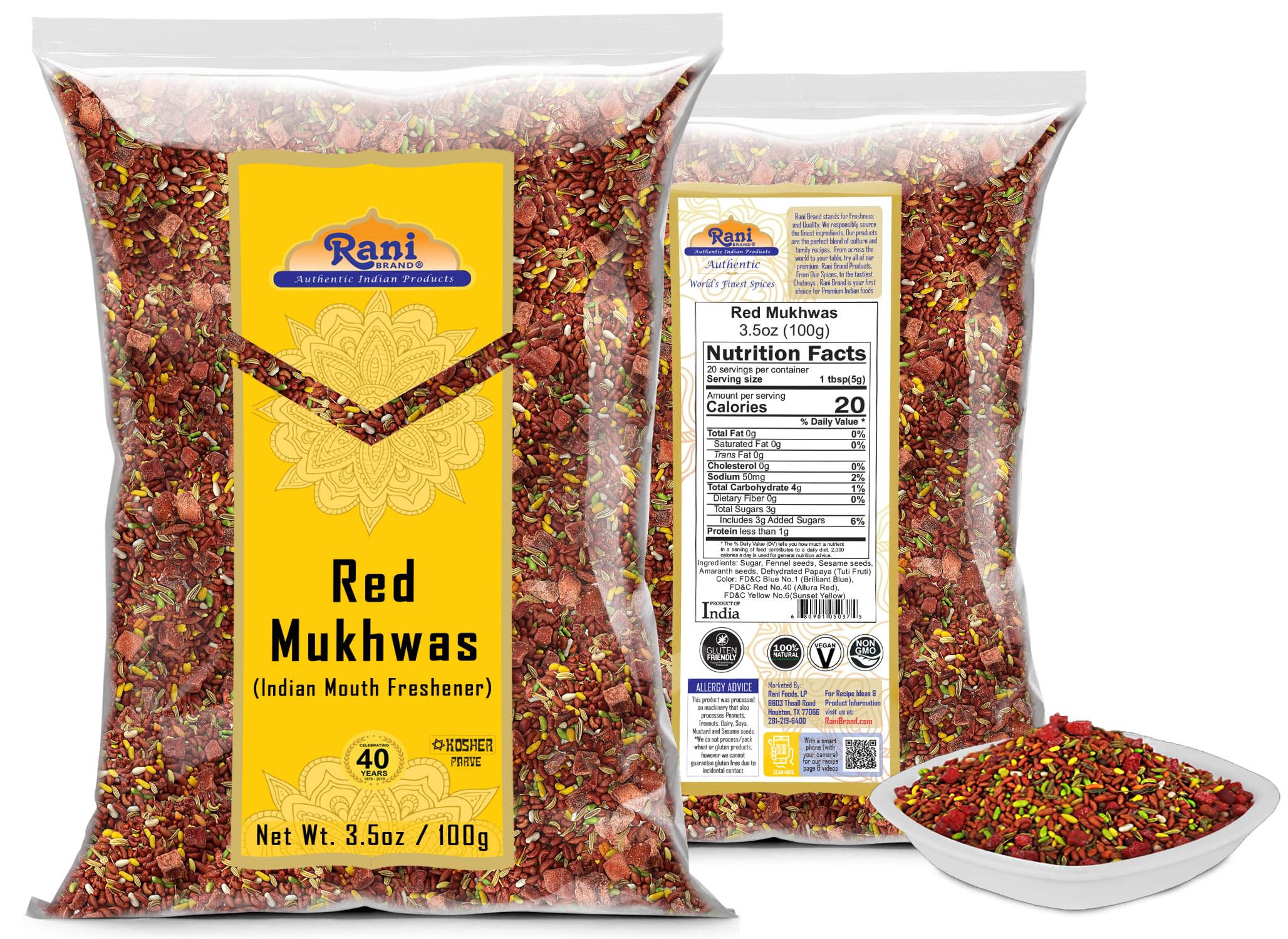 Rani Red Mukhwas (Special Digestive Treat) Indian Candy Mouth Freshener {3 Sizes Available} - Image 4