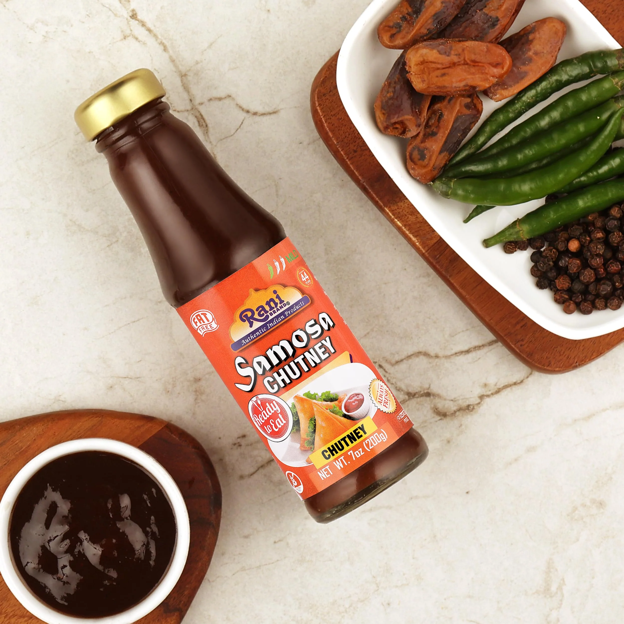 Rani Samosa Chutney (Sweet, Sour & Spicy Dipping Sauce) 7oz (200g) Glass Jar, Ready to eat, Vegan ~ Gluten Free | NON-GMO | Kosher | No Colors | Indian Origin - Image 5