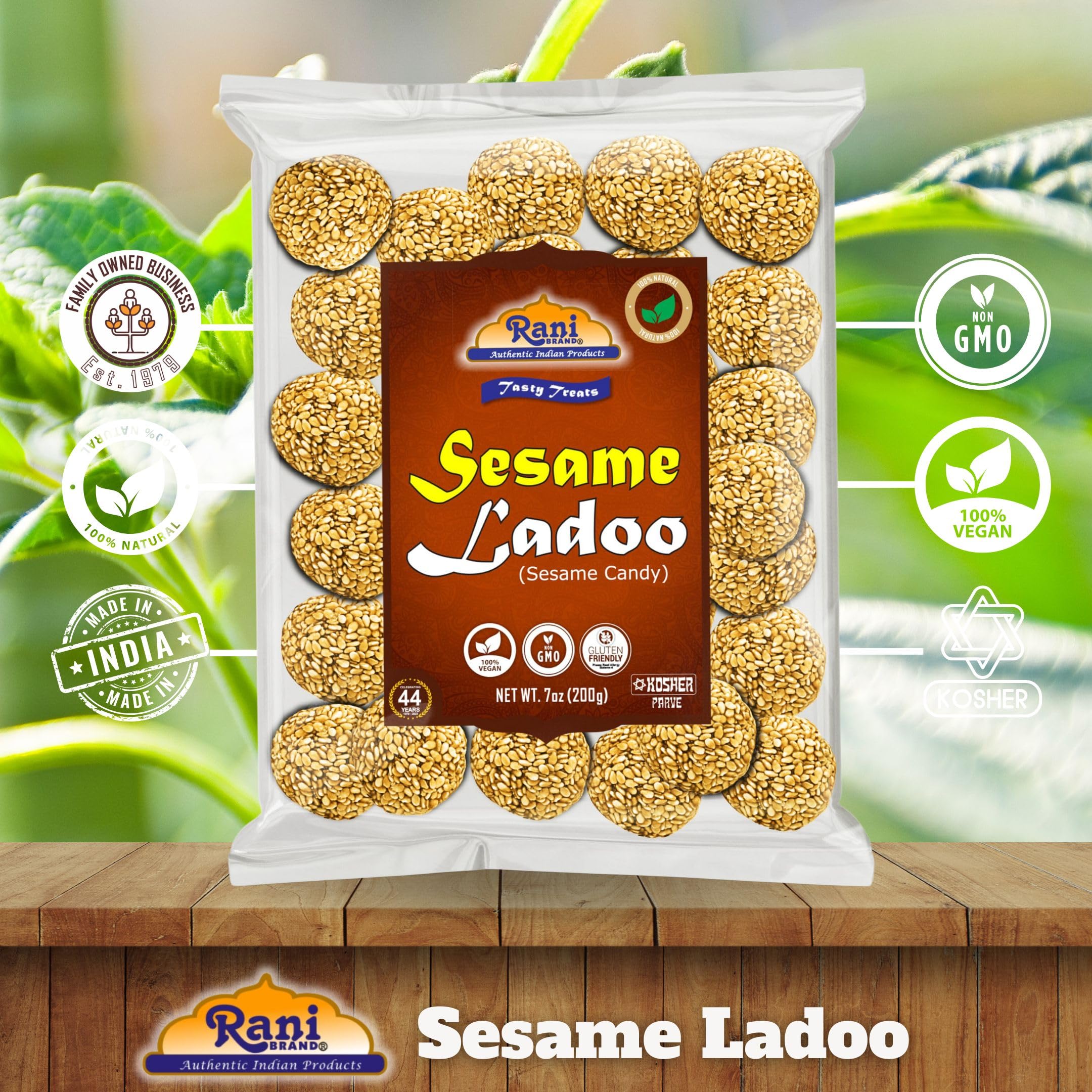 Rani Sesame Ladoo (Round Sesame Brittle Candy) 7oz (200g) {4 Sizes Available} - Image 15