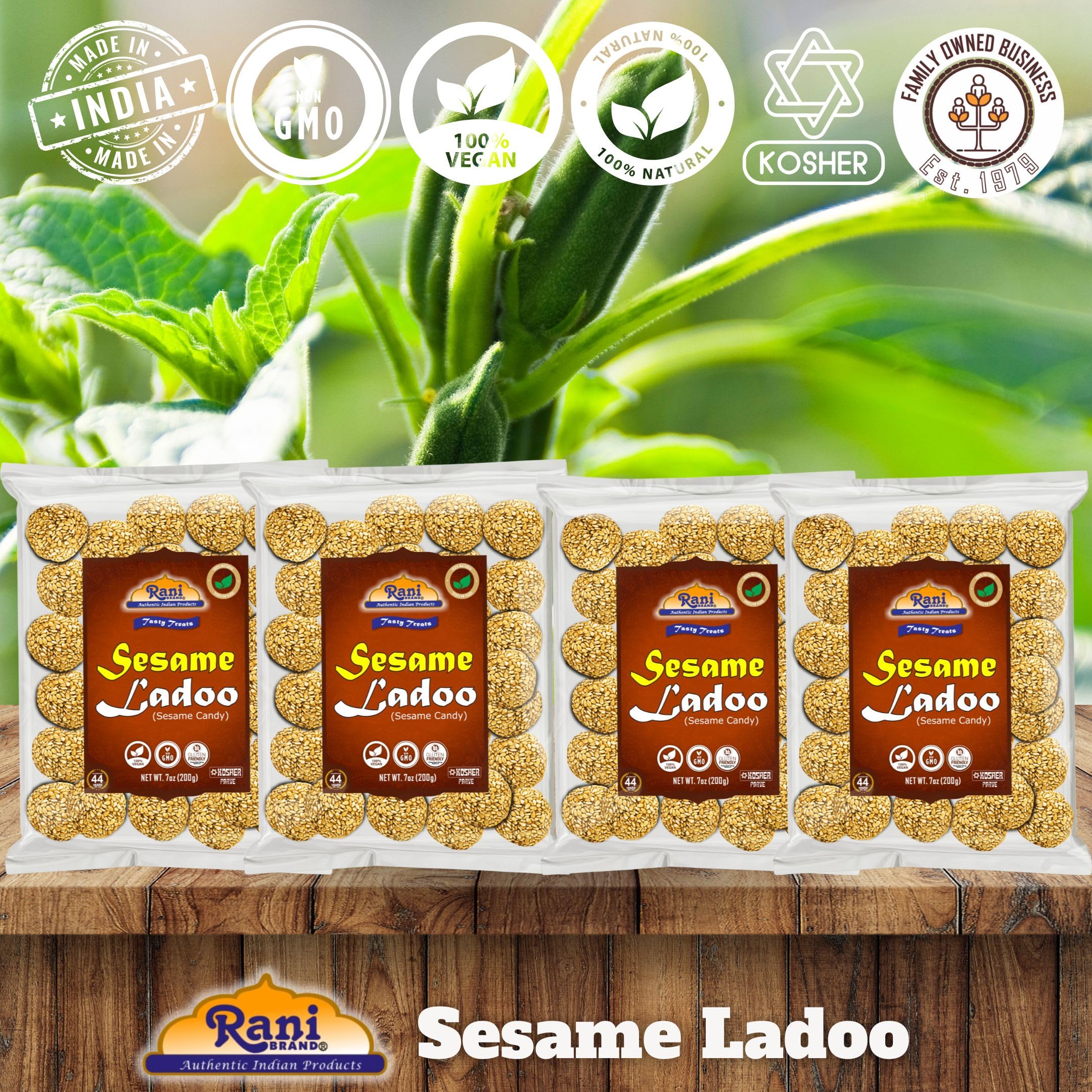 Rani Sesame Ladoo (Round Sesame Brittle Candy) 7oz (200g) {4 Sizes Available} - Image 4