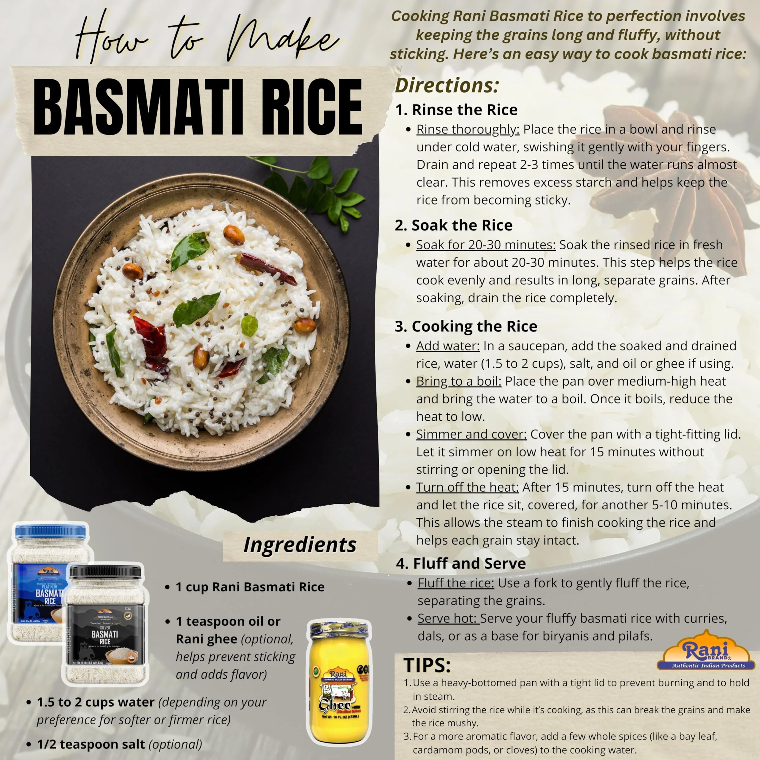 Rani Platinum White Basmati Rice Extra Long Aged, 48oz (3lbs) 1.36kg PET Jar ~ All Natural | Vegan | Gluten Friendly | Indian Origin - Image 10