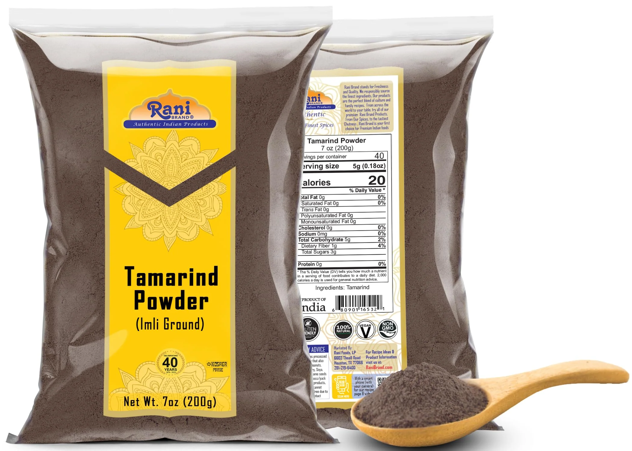 Rani Tamarind Powder (Imli) 7oz (200g) ~ All Natural| No Added Sugar/Salt | Vegan | Gluten Friendly | NON-GMO | Kosher | Indian Origin - Image 6