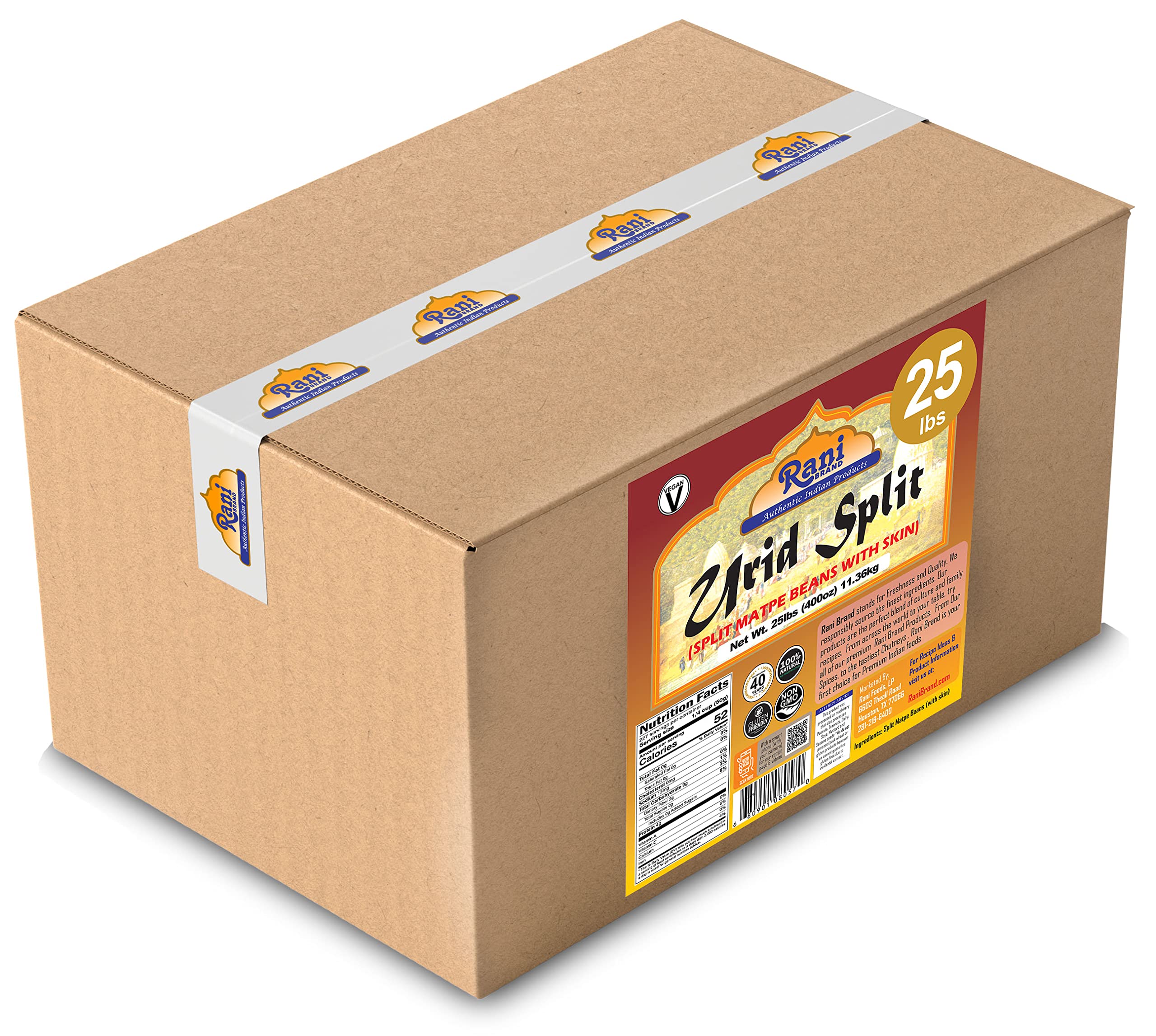 Rani Urid/Urad Split Chilka (Split Matpe Beans with Skin) Indian Lentils 400oz (25lbs) 11.36kg Bulk Box ~ All Natural | Gluten Friendly | NON-GMO | Vegan | Indian Origin - Image 6