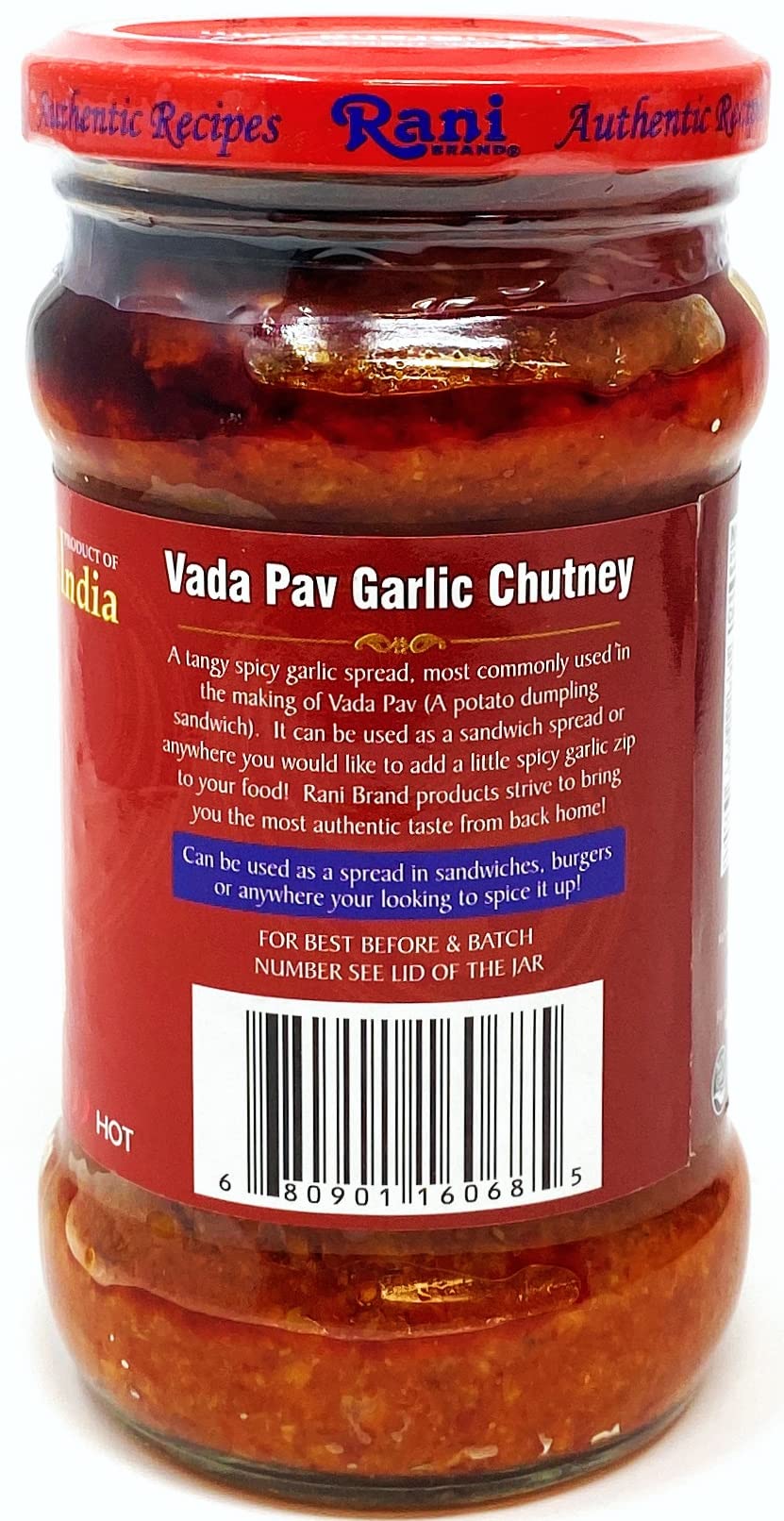 Rani Vada Pav Garlic Chutney 10.5oz (300g) Glass Jar, Ready to Eat ~ Vegan | Gluten Free | NON-GMO | Indian Origin - Image 4